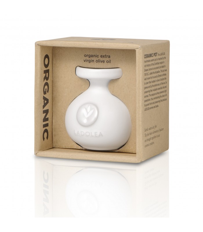 Ladolea Extra panenský olivový olej 80mlBalení v ručne vyrábanej keramike. Darčekové balenie.