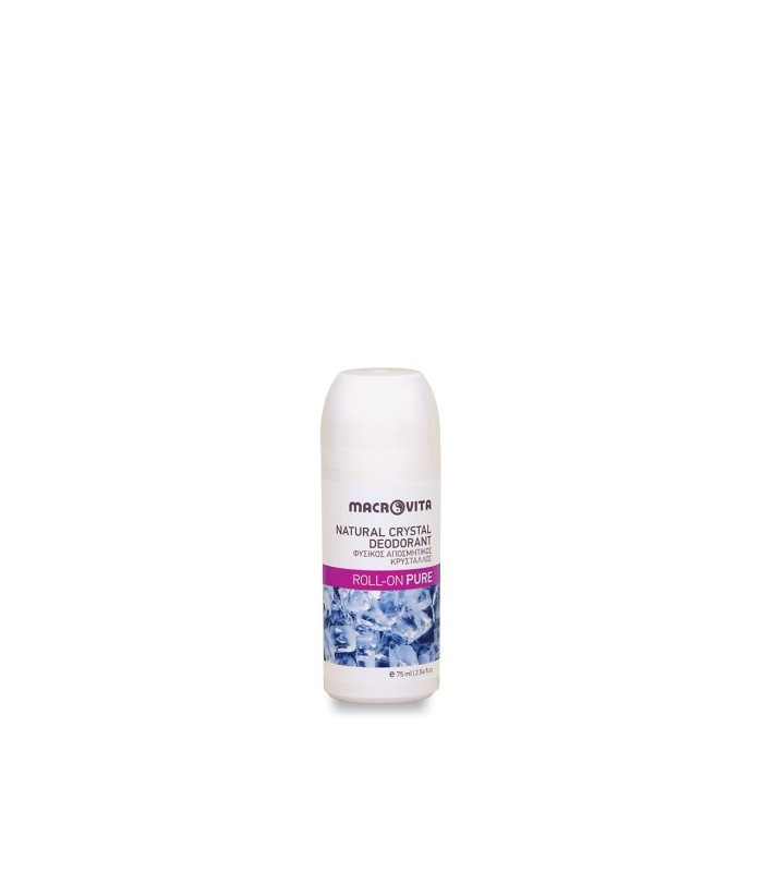 Natural crystal deodorant roll-on pure 75ml
